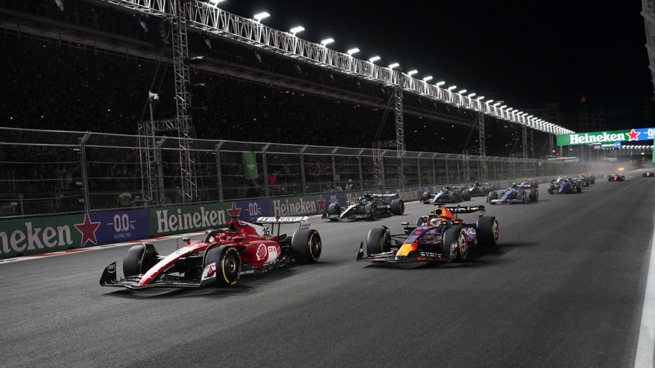 Cars race.